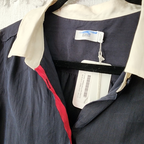 Closed Navy Silk Blouse - Picture 5 of 9